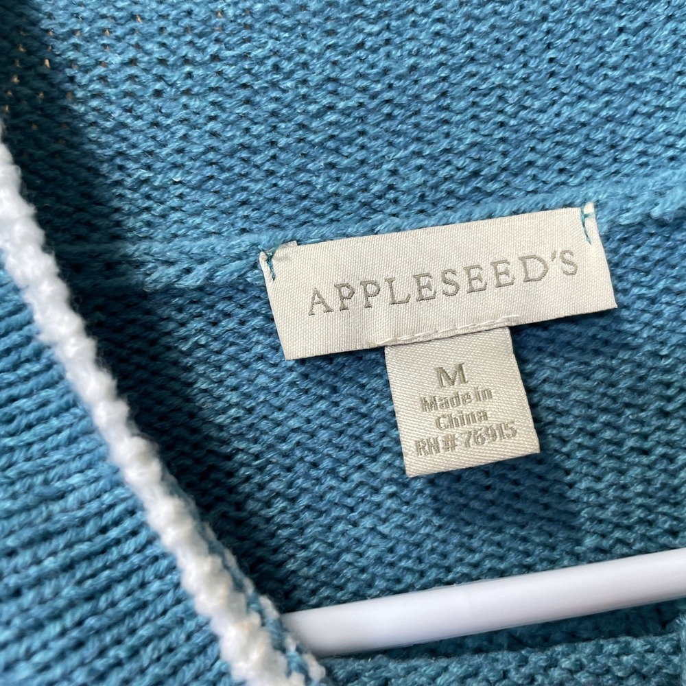 Appleseed's Women's Acrylic Turquoise Pullover Sweater‎ Medium - Picture 5 of 9
